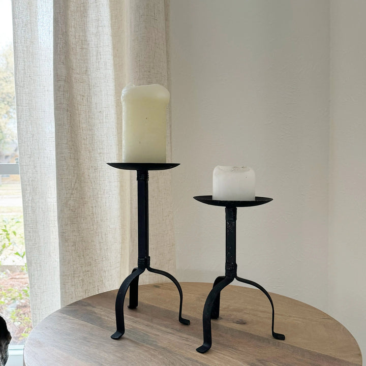 Black Iron Pillar Candle Holder Candle Holders Calla Collective