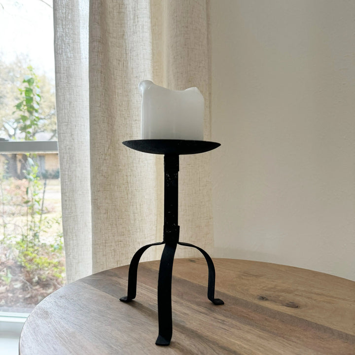 Black Iron Pillar Candle Holder Candle Holders Calla Collective