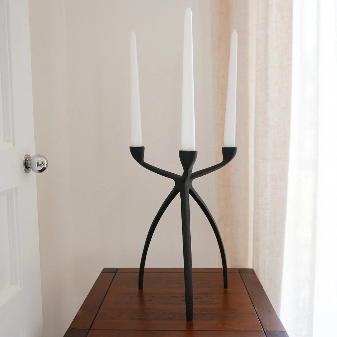 Black Triple Candelabra Candle Holders Calla Collective  65.00