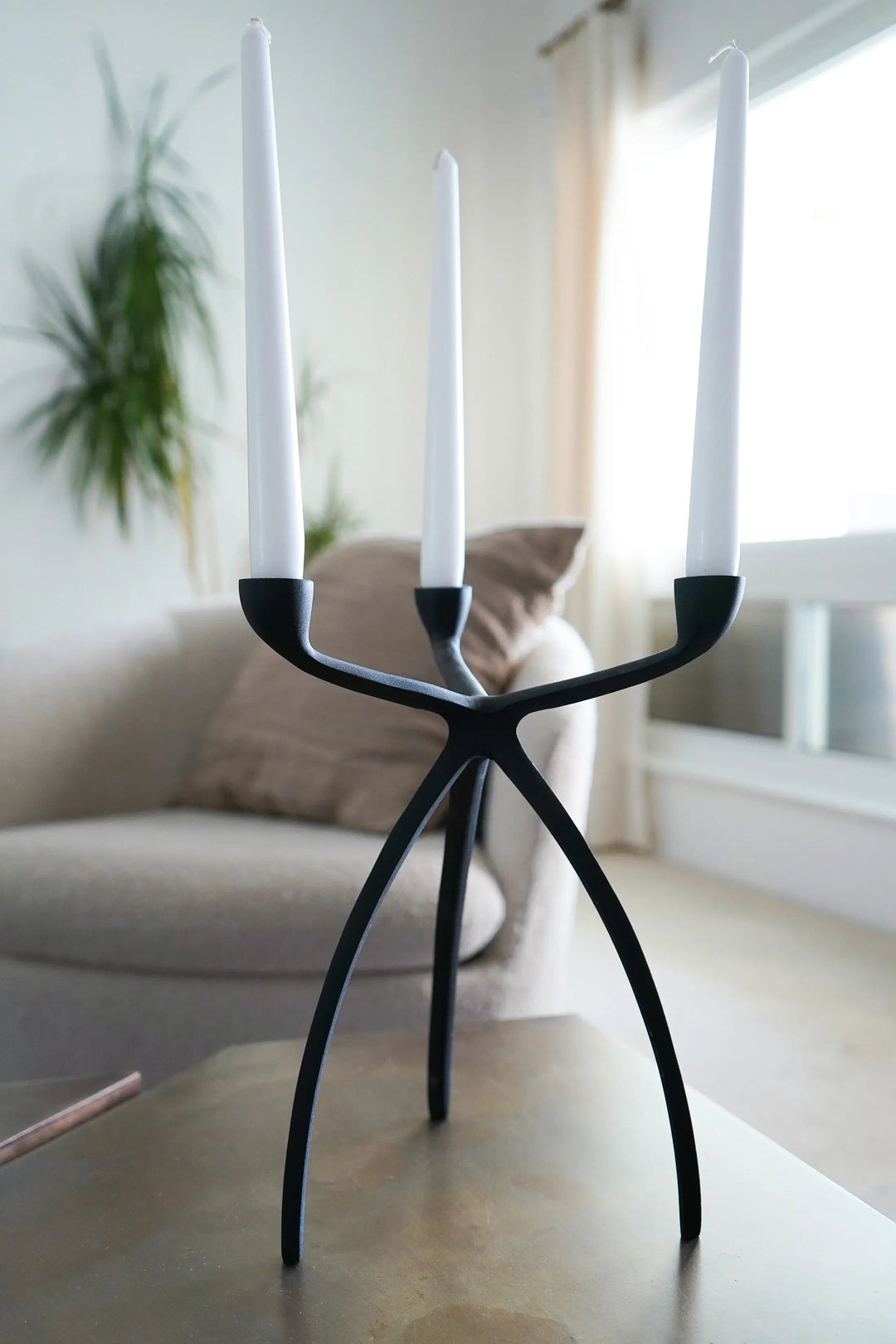 Black Triple Candelabra Candle Holders Calla Collective  65.00