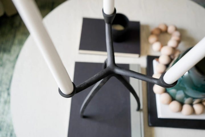 Black Triple Candelabra Candle Holders Calla Collective  65.00