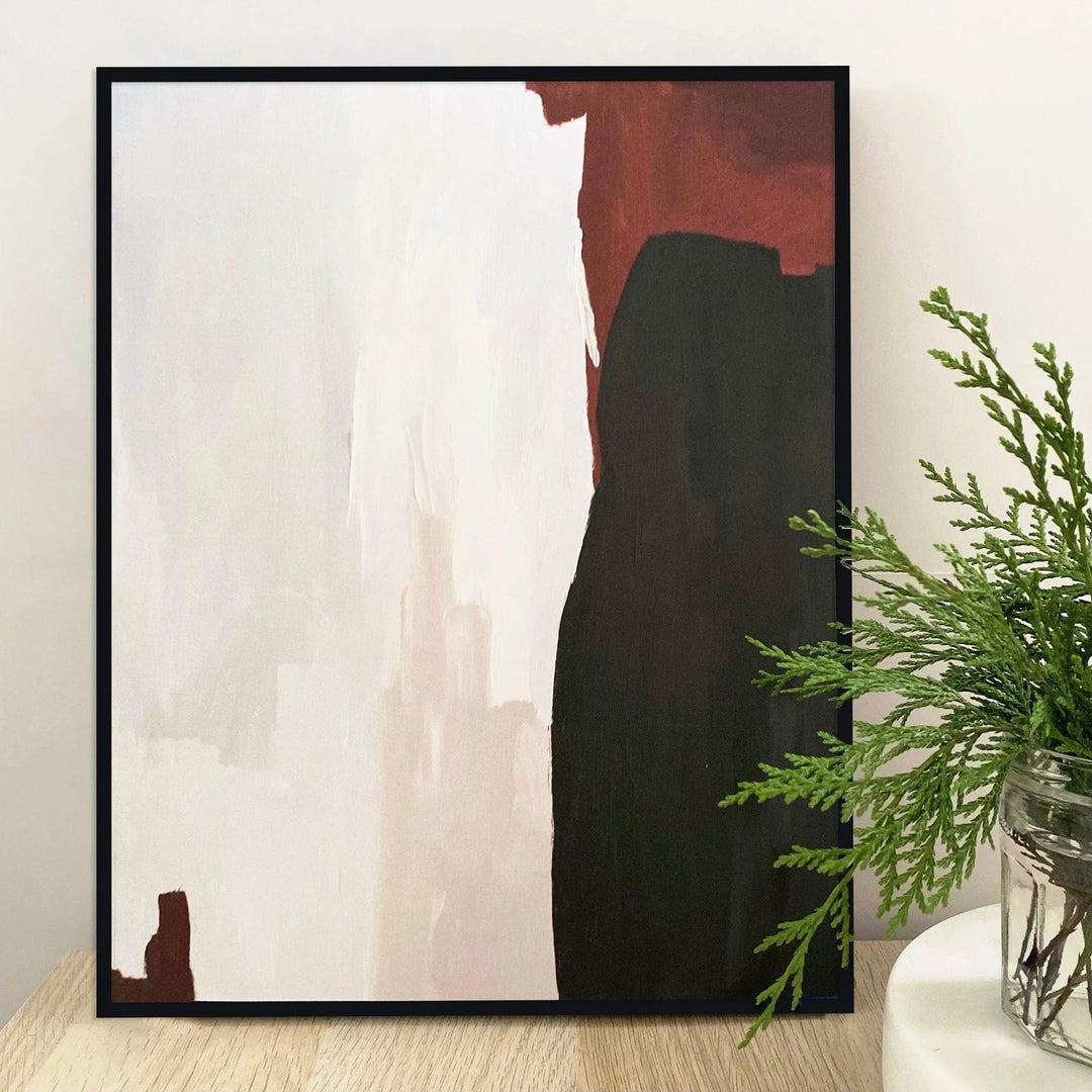 Canyon Modern Art Print - Calla Collective - Quick Ship - In Stock - USA - Modern Art Print - Abstract Art - Red Abstract Art - Red Art - Blush Art - Black Art - Black and White Abstract Art