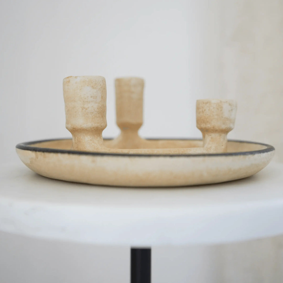 Ceramic Cluster Taper Holder Dish - Calla Collective