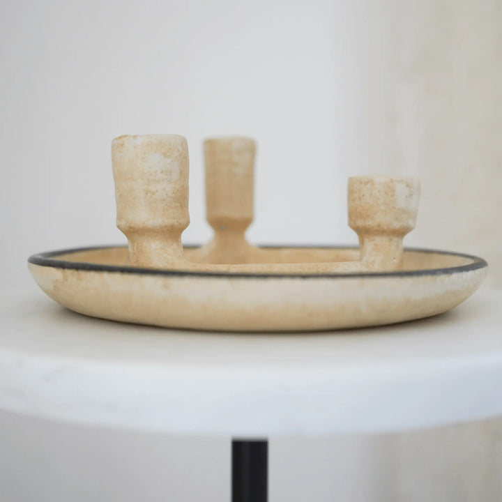 Ceramic Cluster Taper Holder Dish - Calla Collective