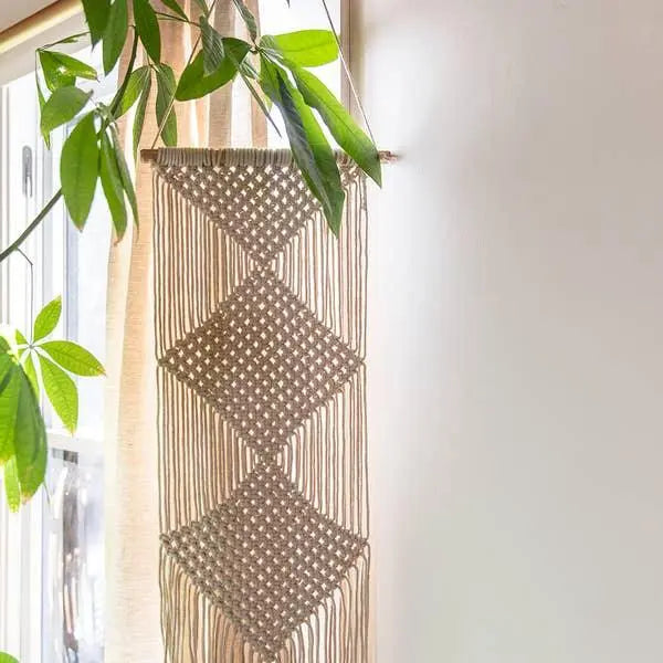 Doria Macrame Wall Hanging, Calla Collective, macrame wall hanging, wall decor, wall art, woven decor, neutral, white, off white, cream, home decor, boho home