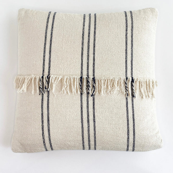 Ethan Throw Pillow Calla Collective striped pillow, striped pillow cover, pillow covers, couch pillows, pillows for couch, pillow sets, fringe, boho pillow, farmhouse, modern farmhouse, home decor, affordable home decor,  neutral style, neutral home decor, off white pillow, white pillow, black and white pillow, fall decorations, halloween pillows, fall pillows, fall throw pillow