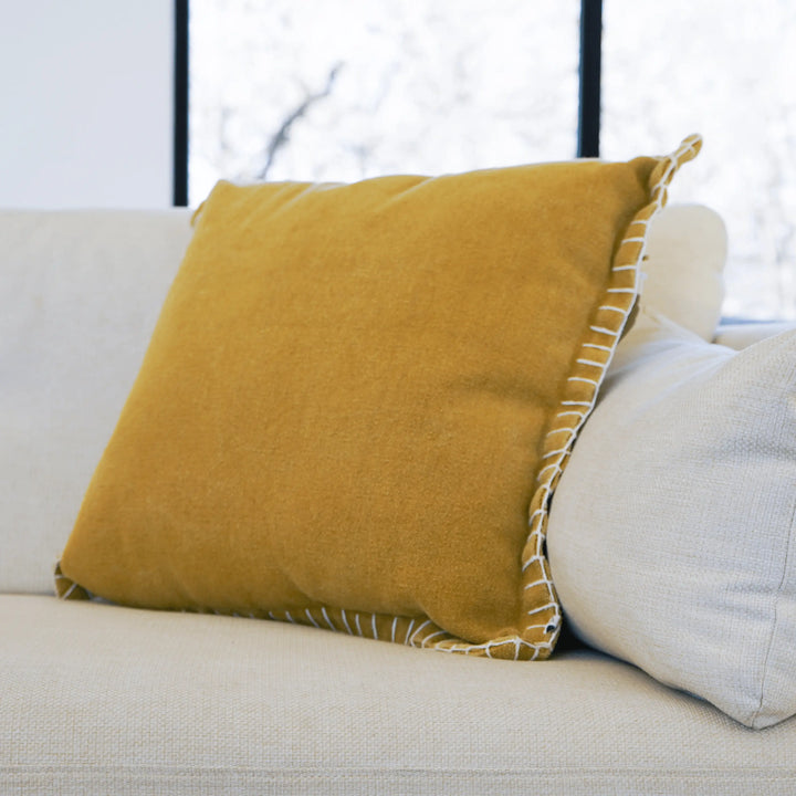 harlow throw pillow, mustard throw pillow, yellow throw pillow, yellow home decor. bedroom decor, living room decor ideas, home decor near me, home decor shop, online home decor store, calla collective home, yellow accent pillows, pillows for bedroom, throw pillow, pillows for couch, throw pillow covers 20x20, standard throw pillow size