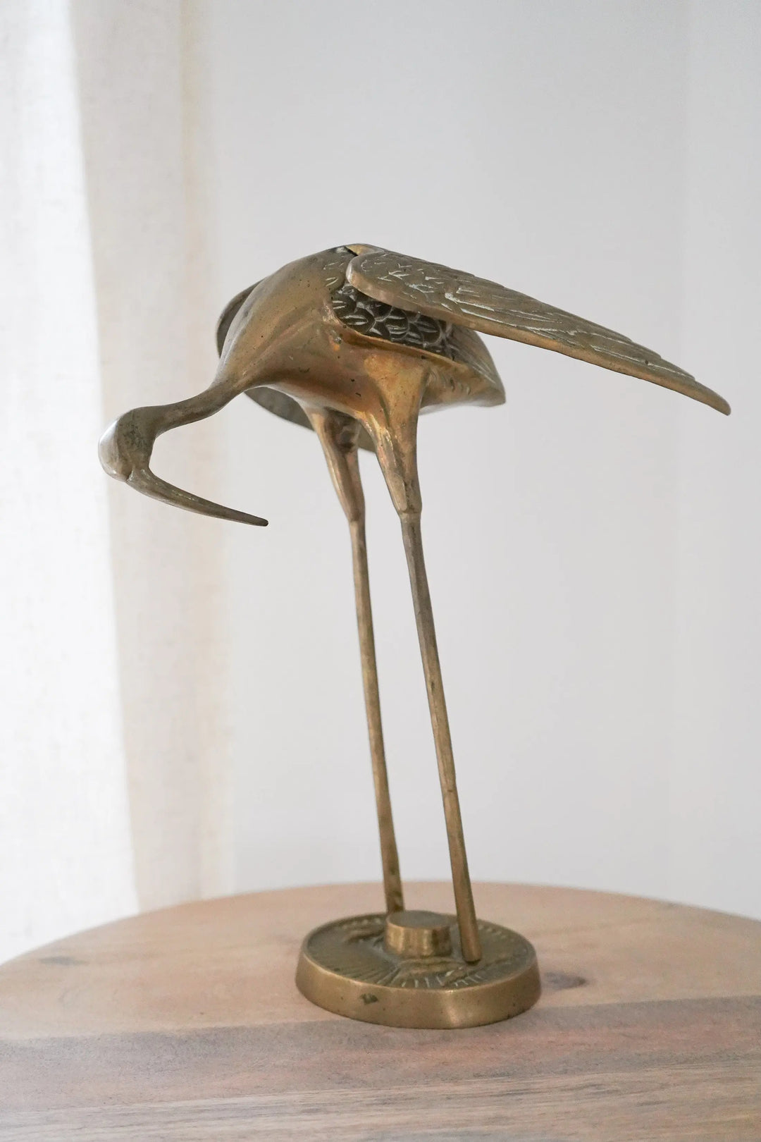 Solid Brass Crane Sculpture Decor Calla Collective