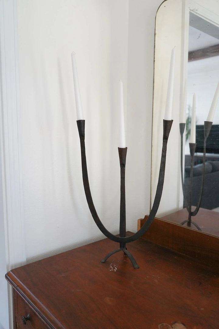 Vintage Mid-Century Iron Candelabra Decor Calla Collective  