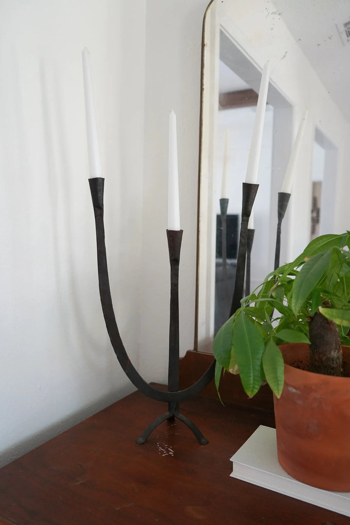 Vintage Mid-Century Iron Candelabra Decor Calla Collective  