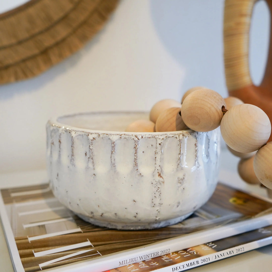 White Terracotta Bowl Decor Calla Collective  